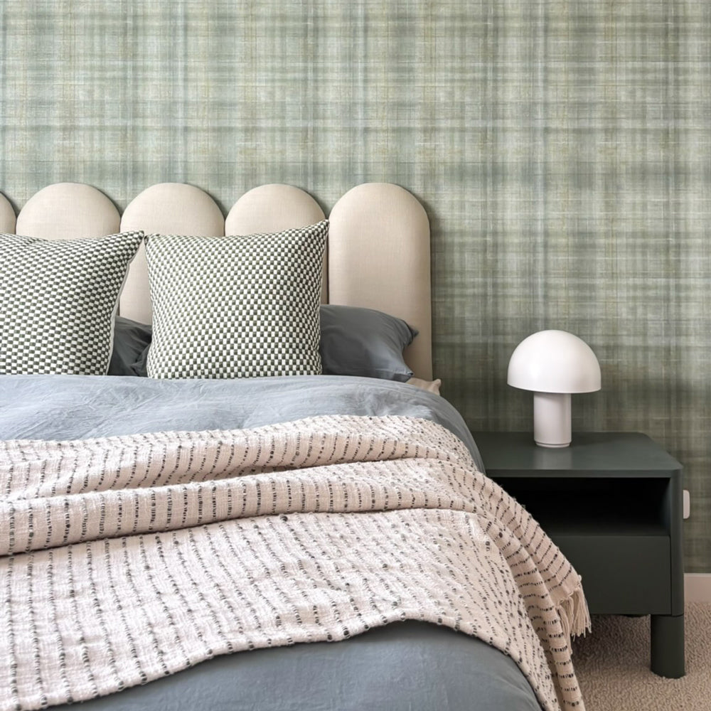 Oscar Linen Upholstered Bedhead – custom made linen bedhead with padded design, suitable for queen and king beds, crafted by an Australian furniture brand.