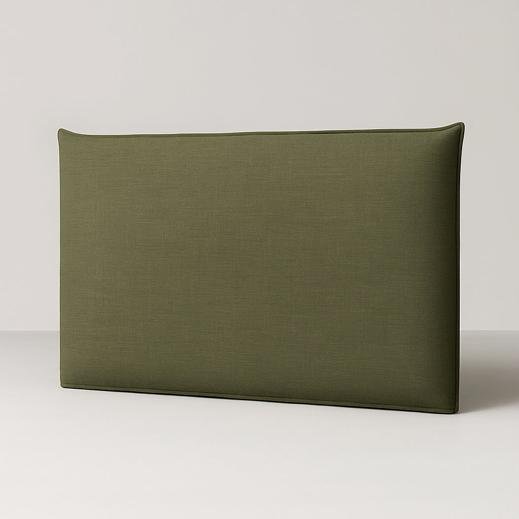Green rectangular cushion on a white background