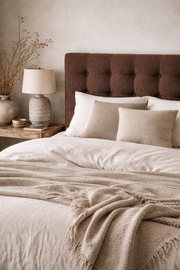 Boucle Buttoned Upholstered Bedhead