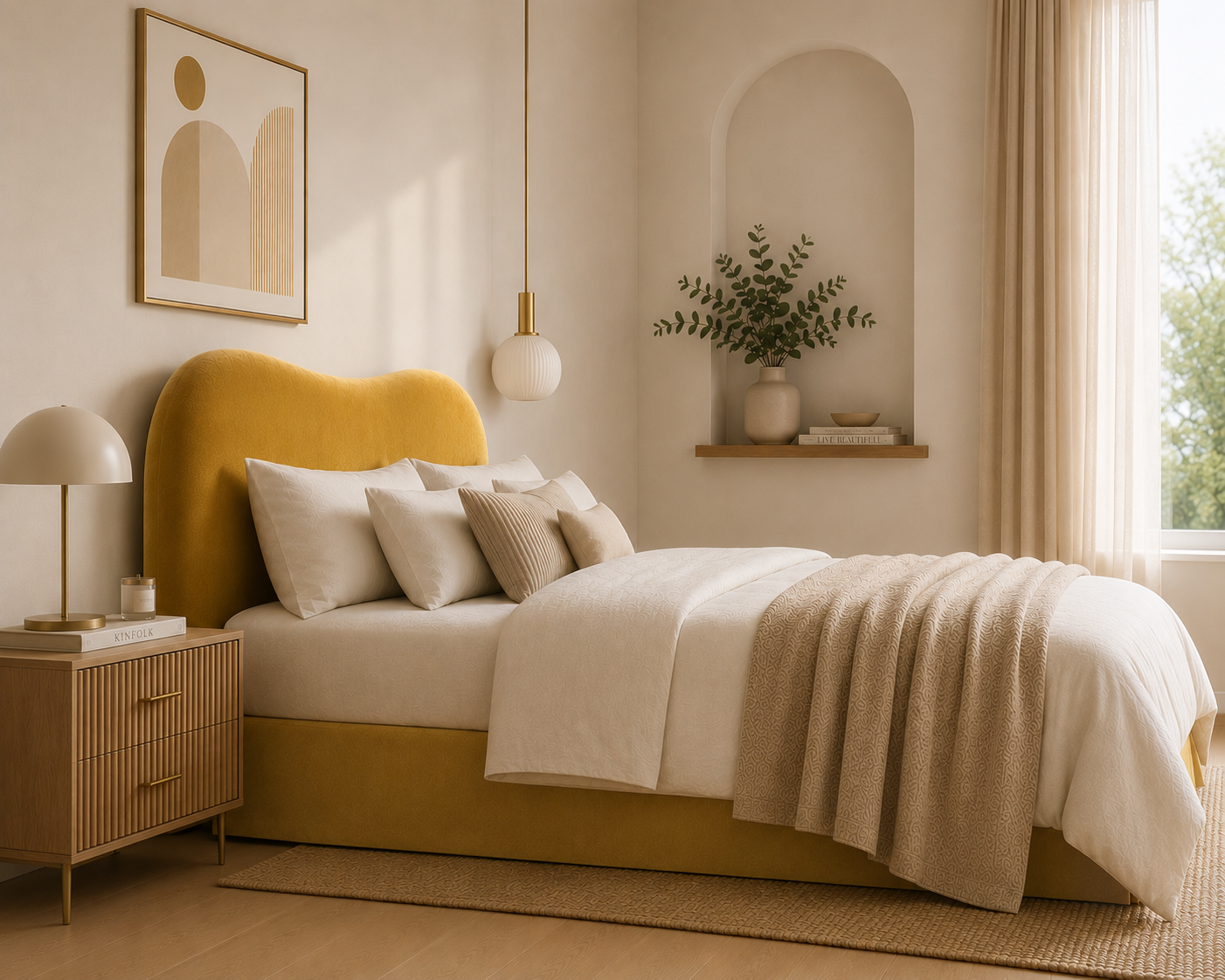 Amara Velvet Upholstered Bedhead