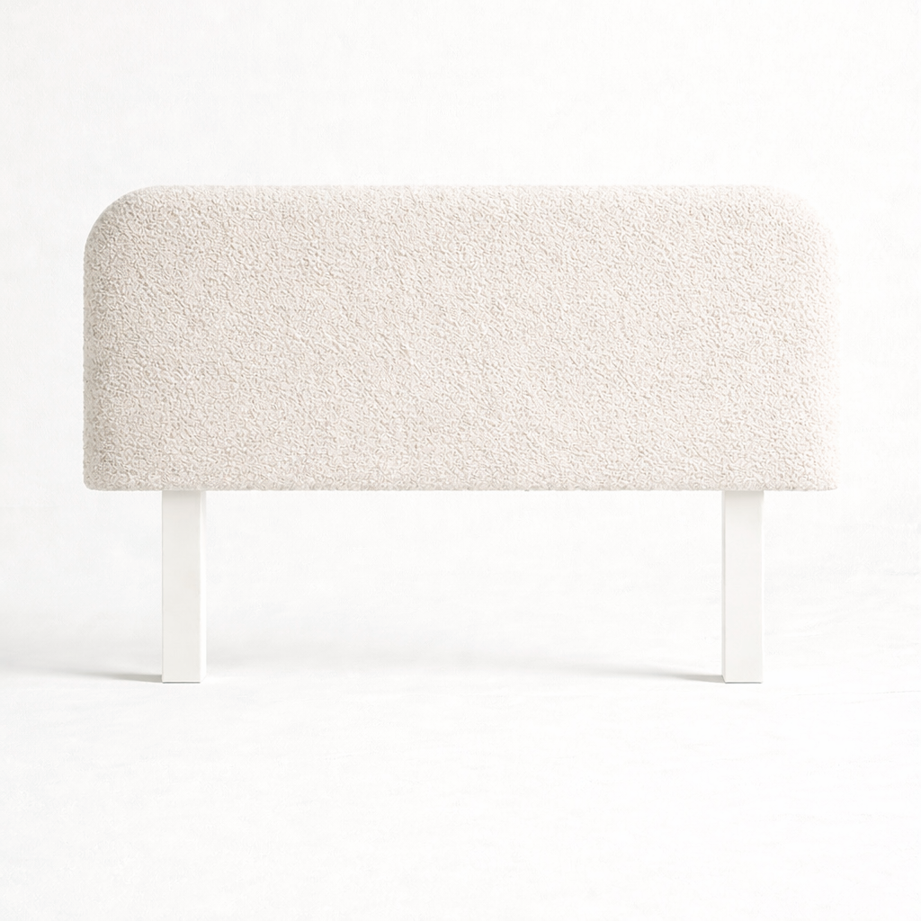 Boucle Curved Upholstered Bedhead