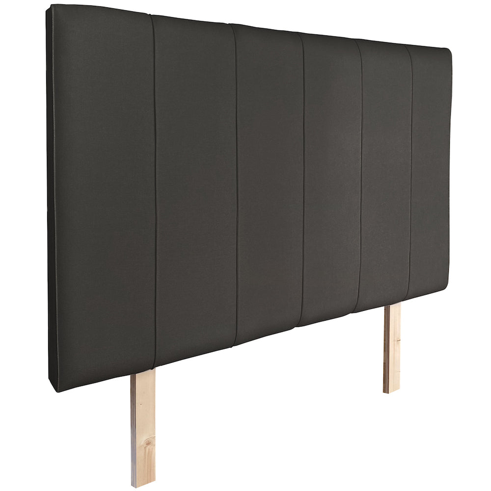 Ebony upholstered headboard with wooden legs, genuine leather bedheads AU, quilted leather headboards Australia