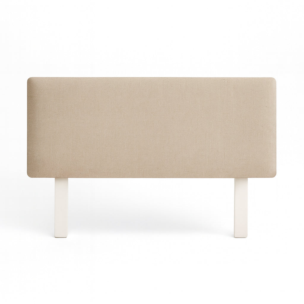 Beige upholstered headboard with Classic Low Upholstered Bedhead
