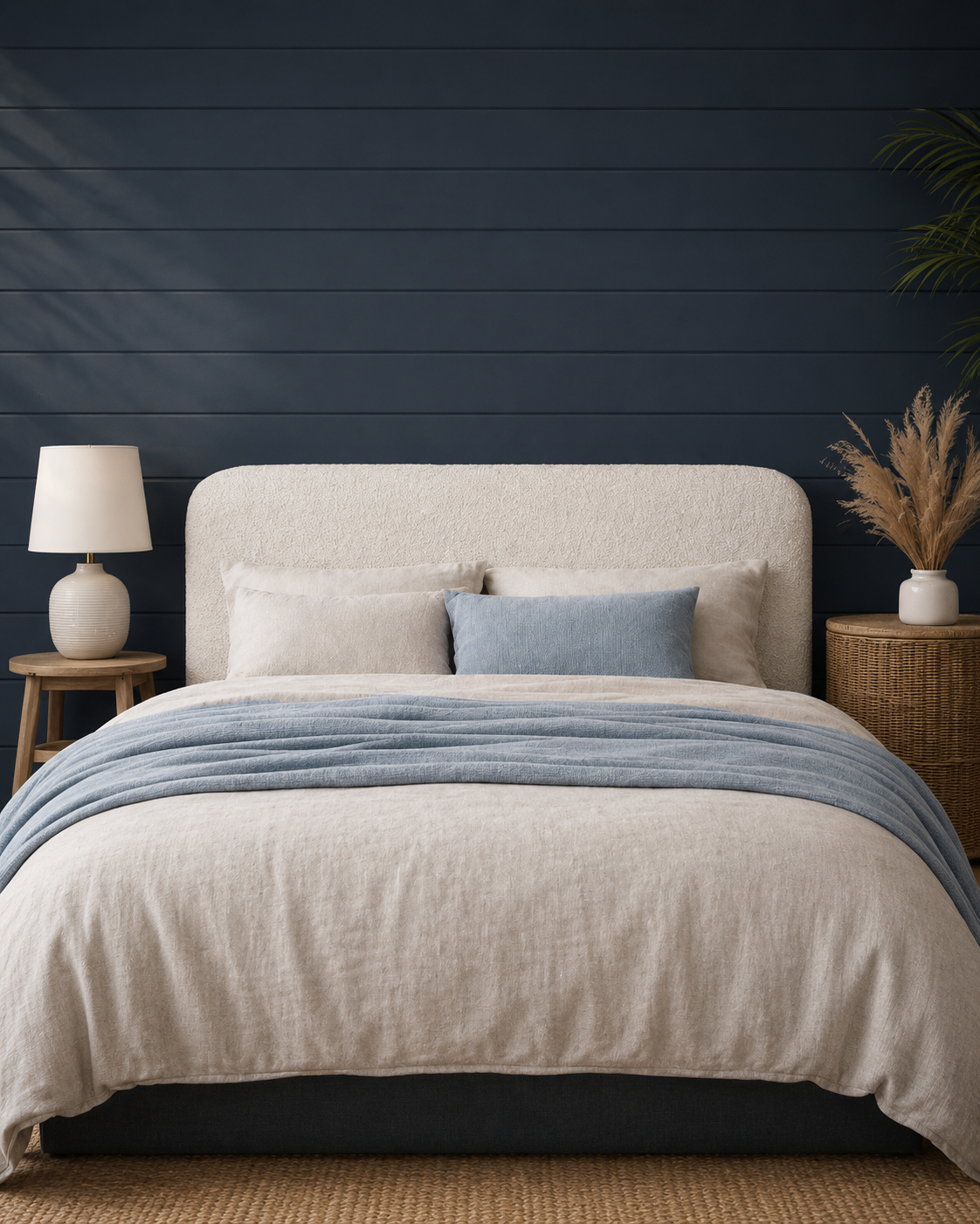 EXPRESS Boucle Curved Upholstered Bedhead