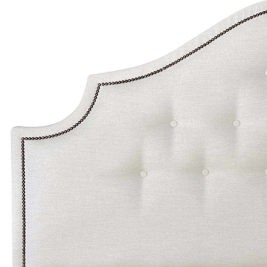 ivory Lucciola Linen Upholstered Bedhead