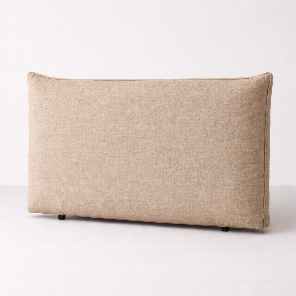 Beige bedhead on a white background