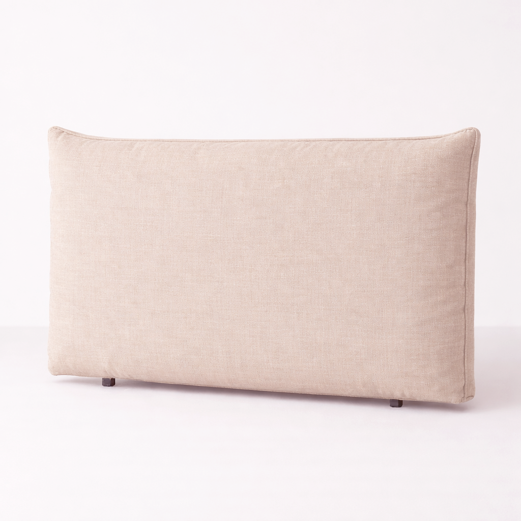 Beige bedhead on a white background