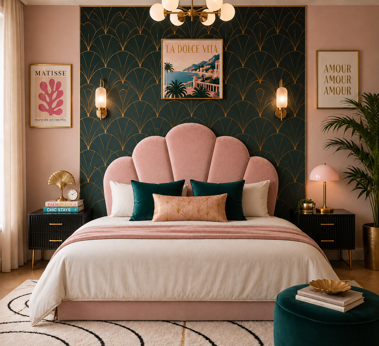 Velvet Shell Upholstered Bedhead