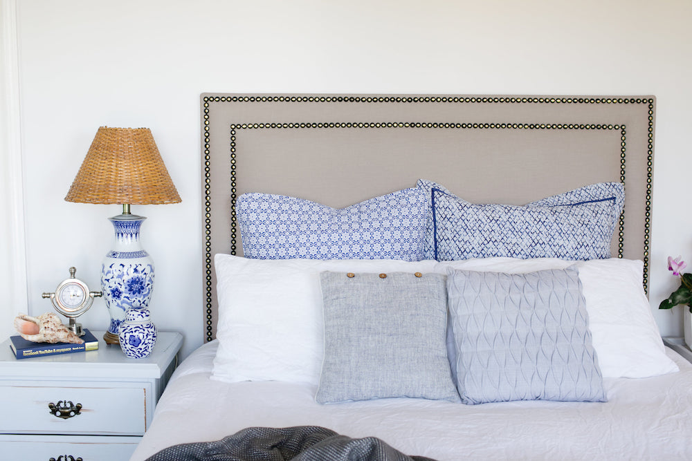 Susanna Linen Upholstered Bedhead | Frost