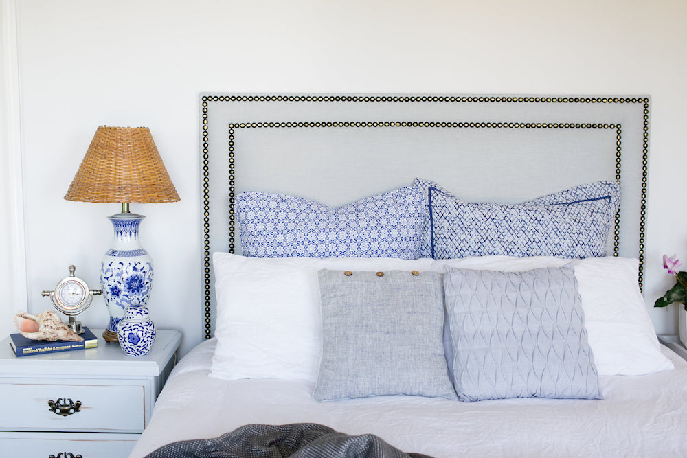 Susanna Linen Upholstered Bedhead | Frost