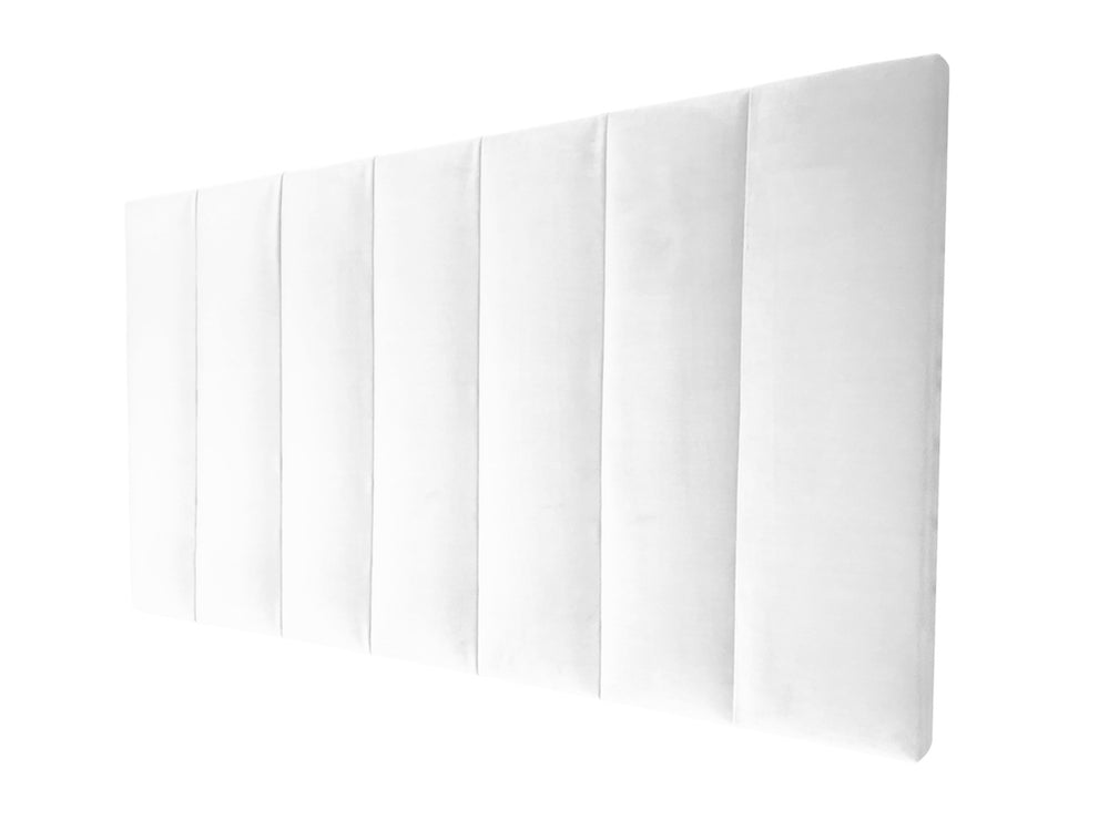 Vertical Panel snow Velvet Upholstered Bedhead