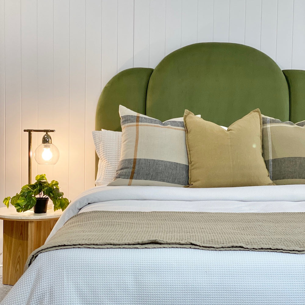 Deco Velvet Upholstered Bedhead
