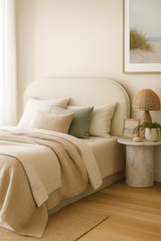 Ivory Boucle Upholstered Bedhead Headboard