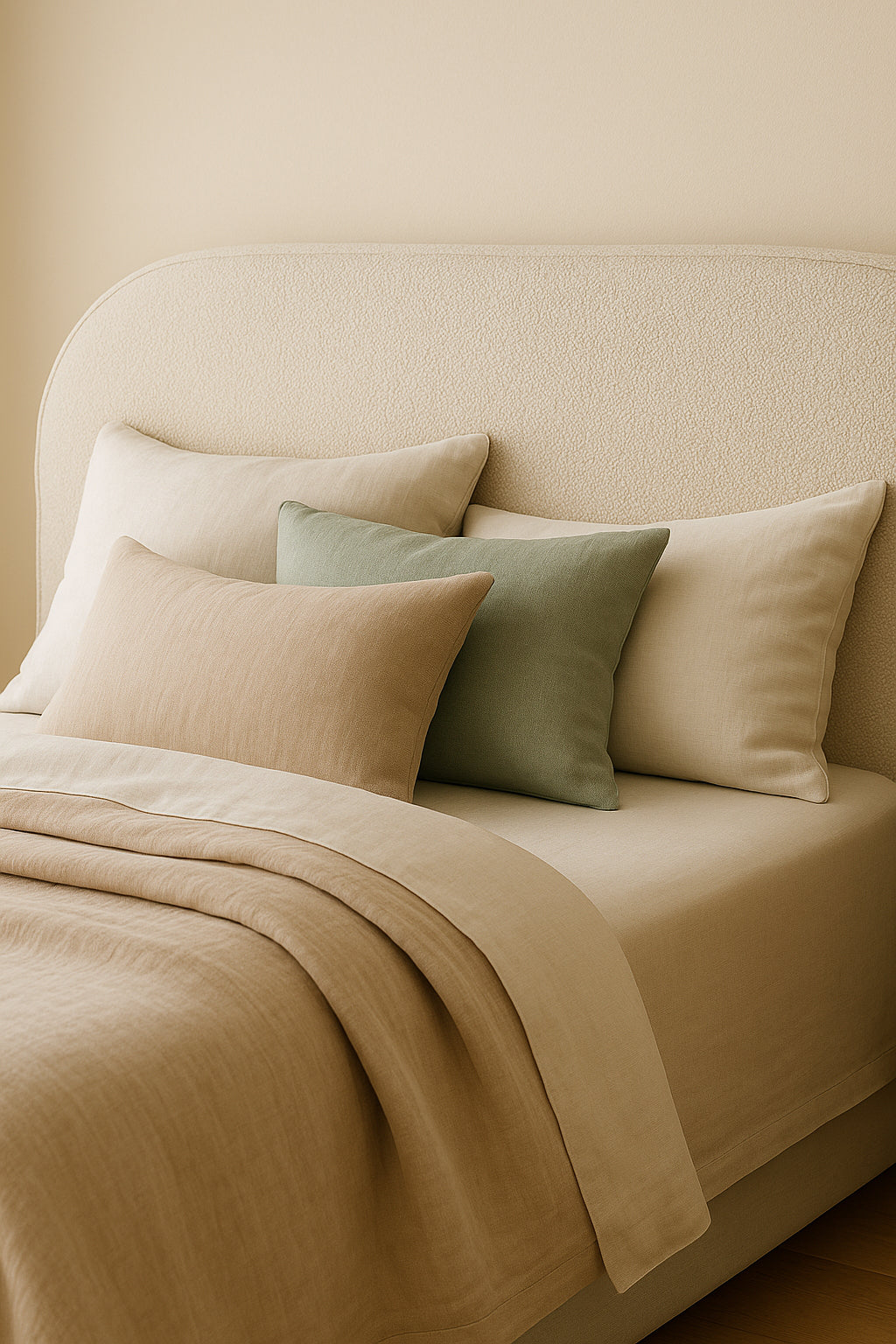 Ivory Boucle Upholstered Bedhead Headboard, express bedheads Australia