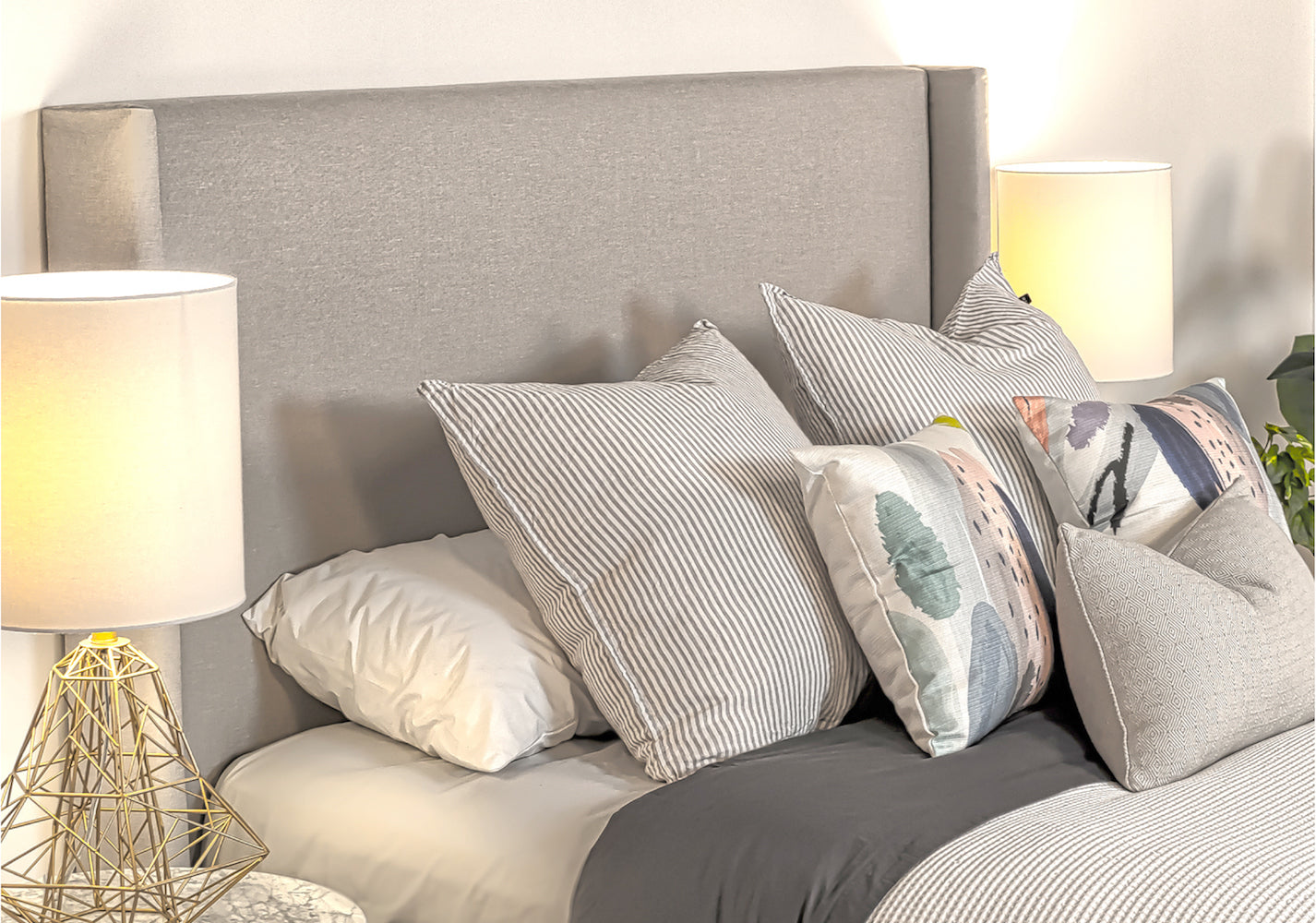 The Bay Winged Linen Upholstered Bedhead