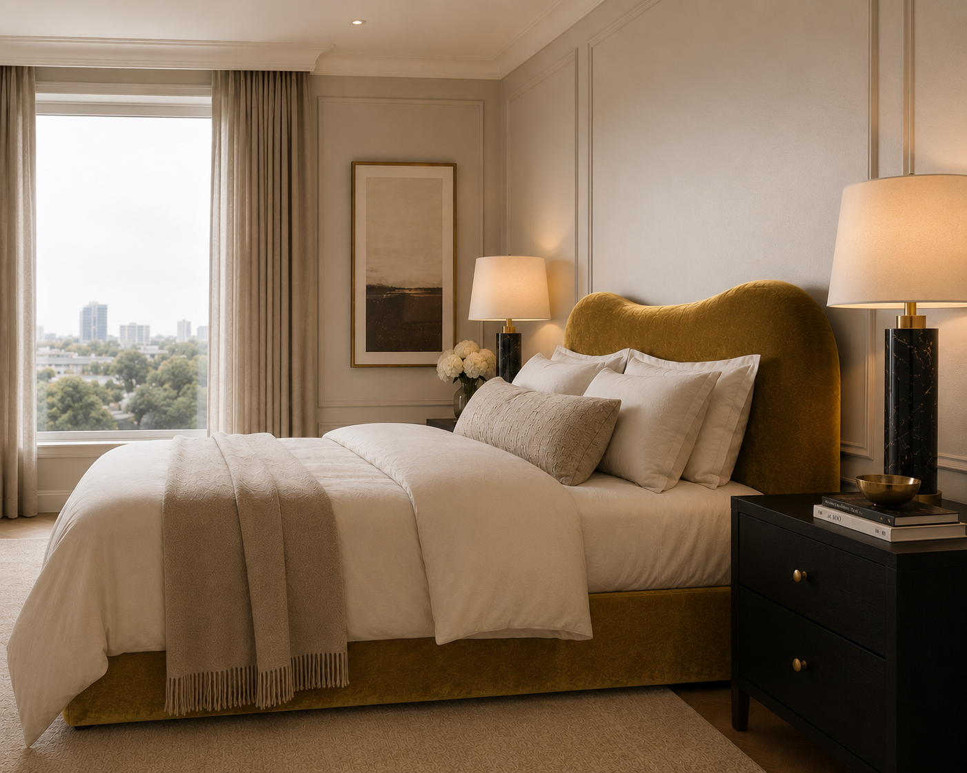 Amara Velvet Upholstered Bedhead