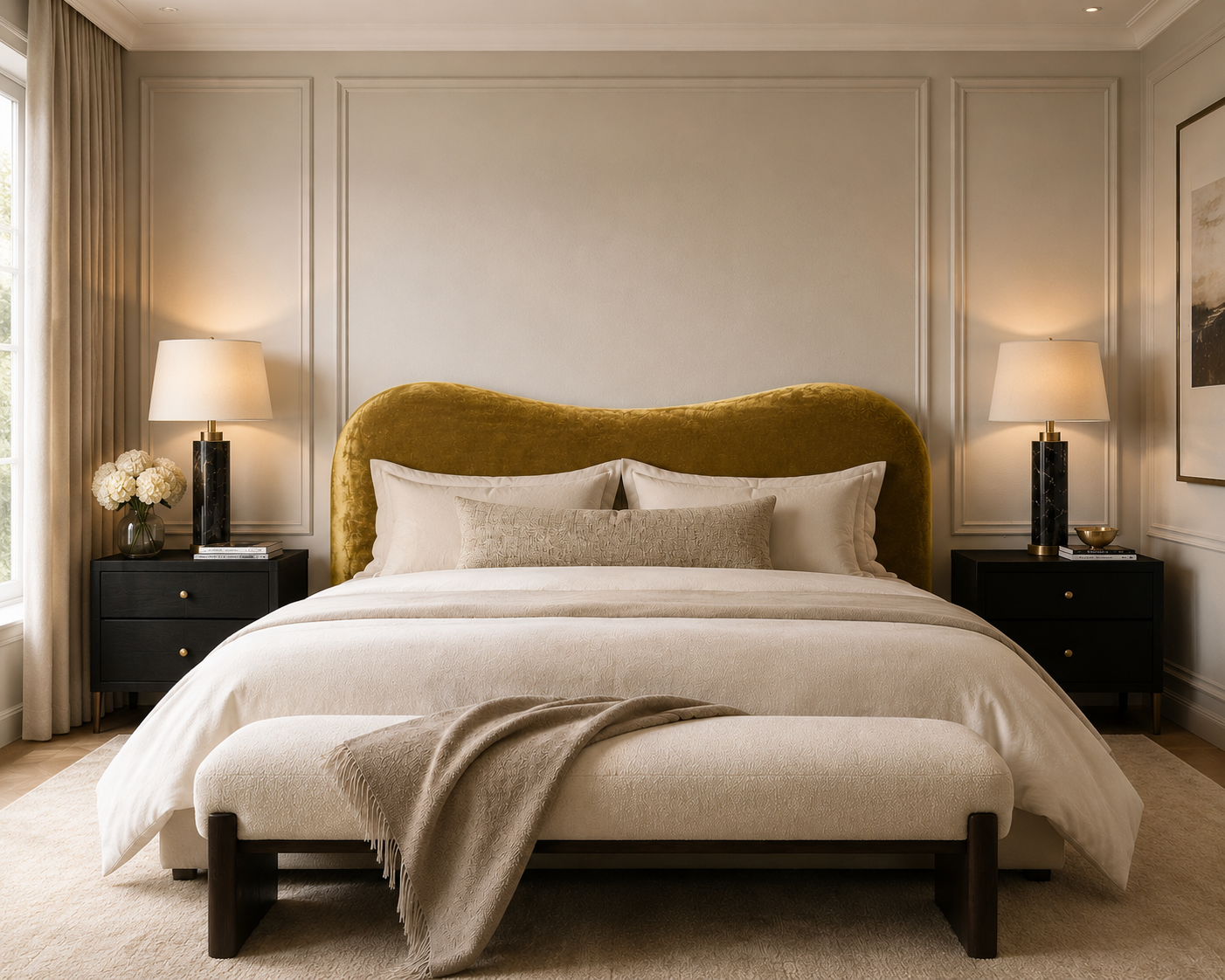 Amara Velvet Upholstered Bedhead
