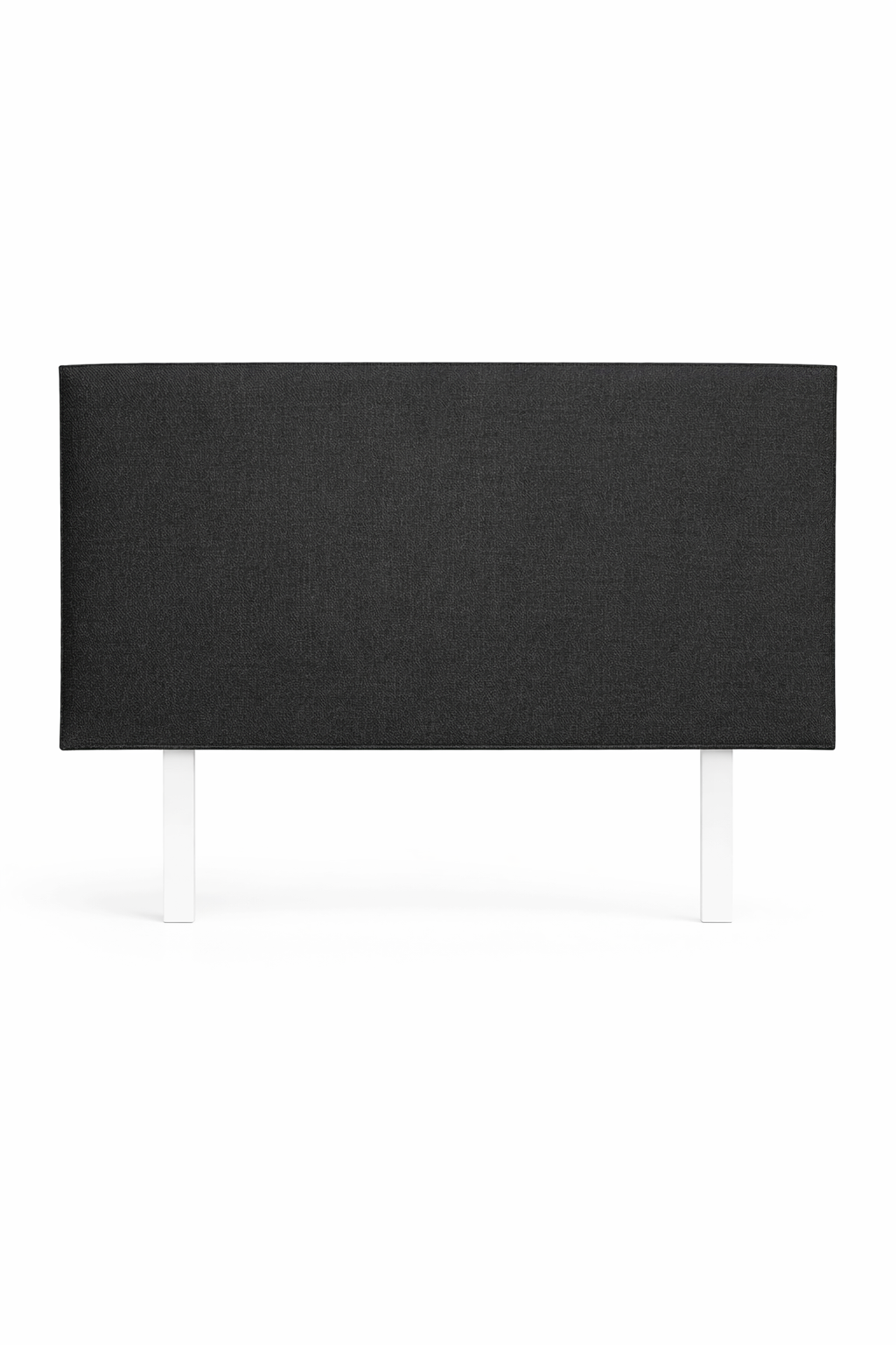 Black upholstered headboard on a white background