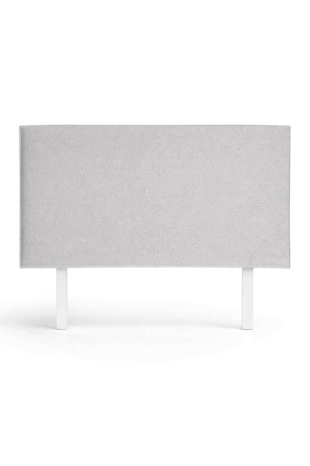 Gray upholstered headboard on a white background