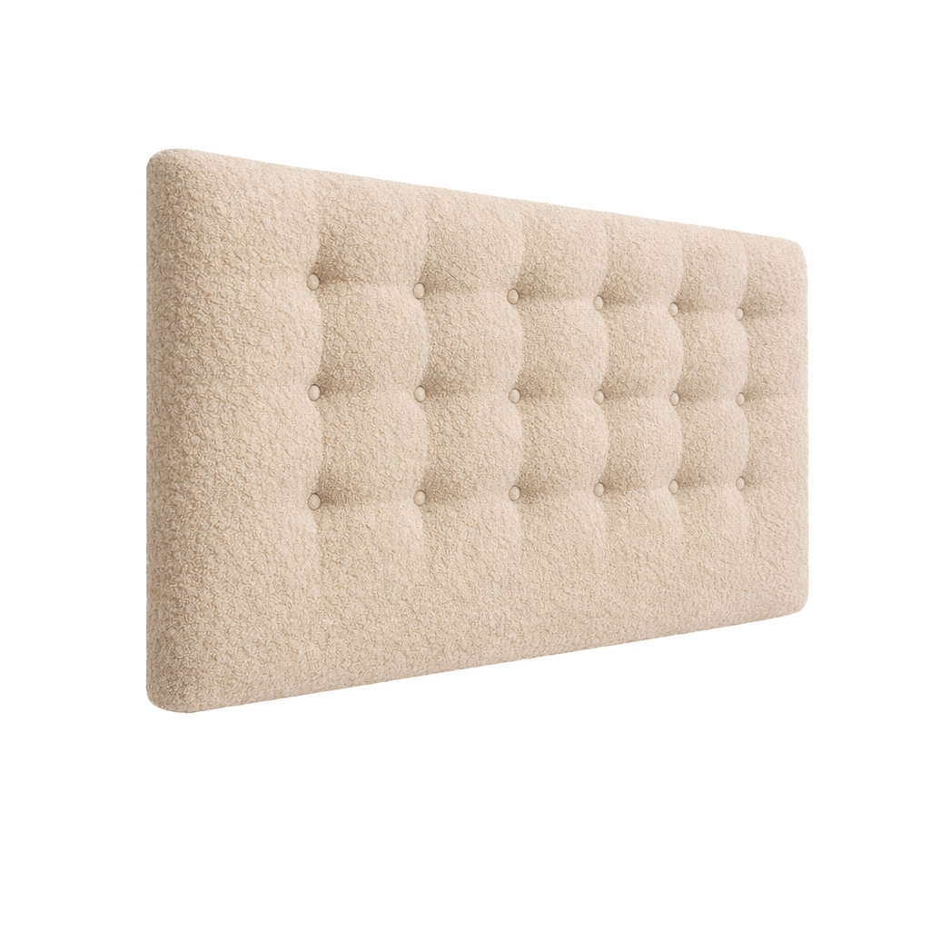 Boucle Buttoned Upholstered Bedhead