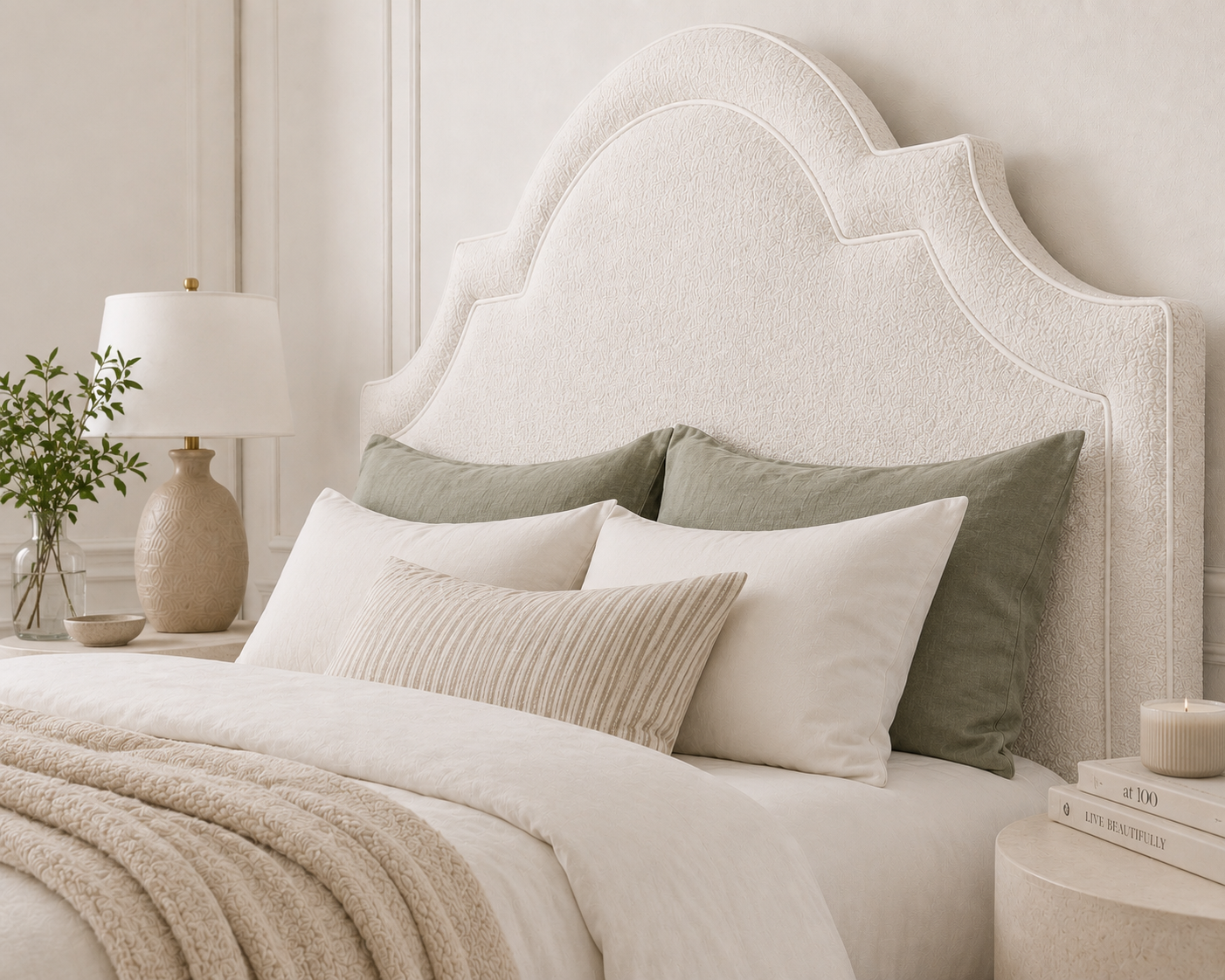 Hepburn Boucle Upholstered Bedhead