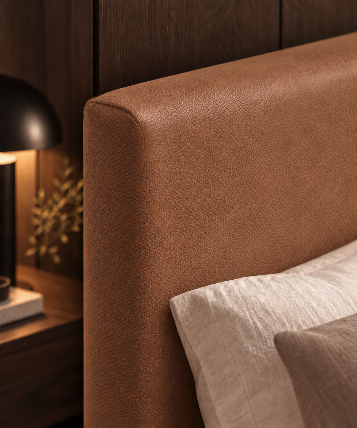 Classic Leather Upholstered Bedhead