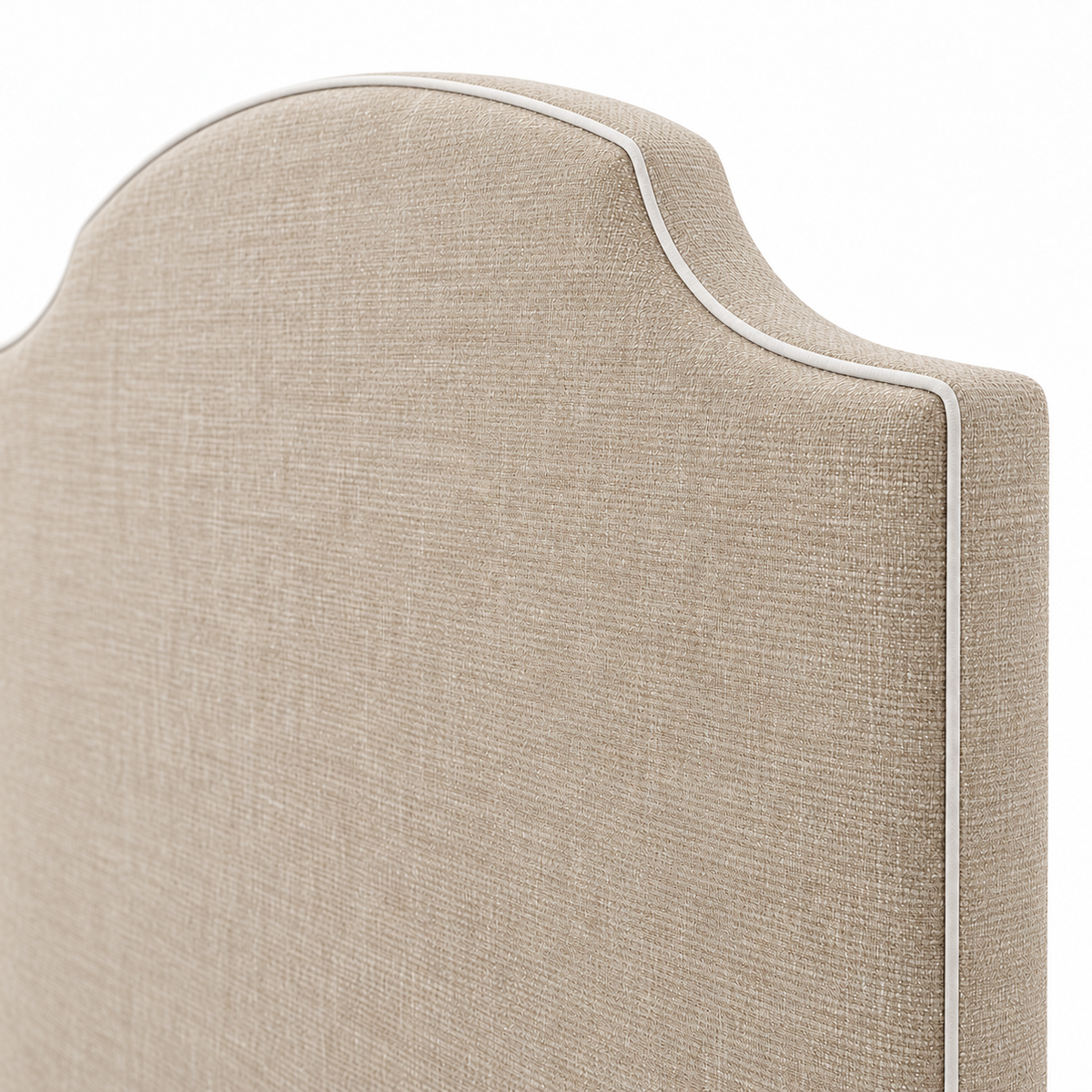 Hobart Piped Linen Upholstered Bedhead