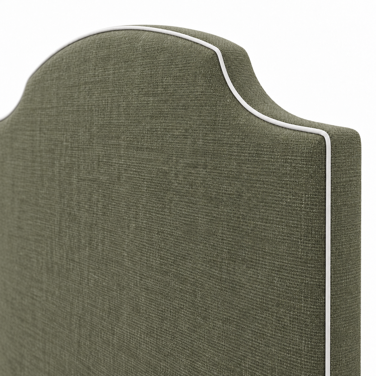 Hobart Piped Linen Upholstered Bedhead