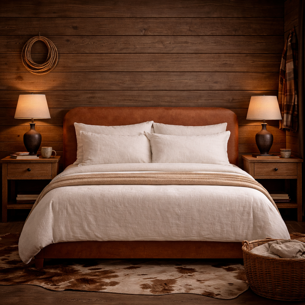 EXPRESS Elmwood Leather Upholstered Bedhead