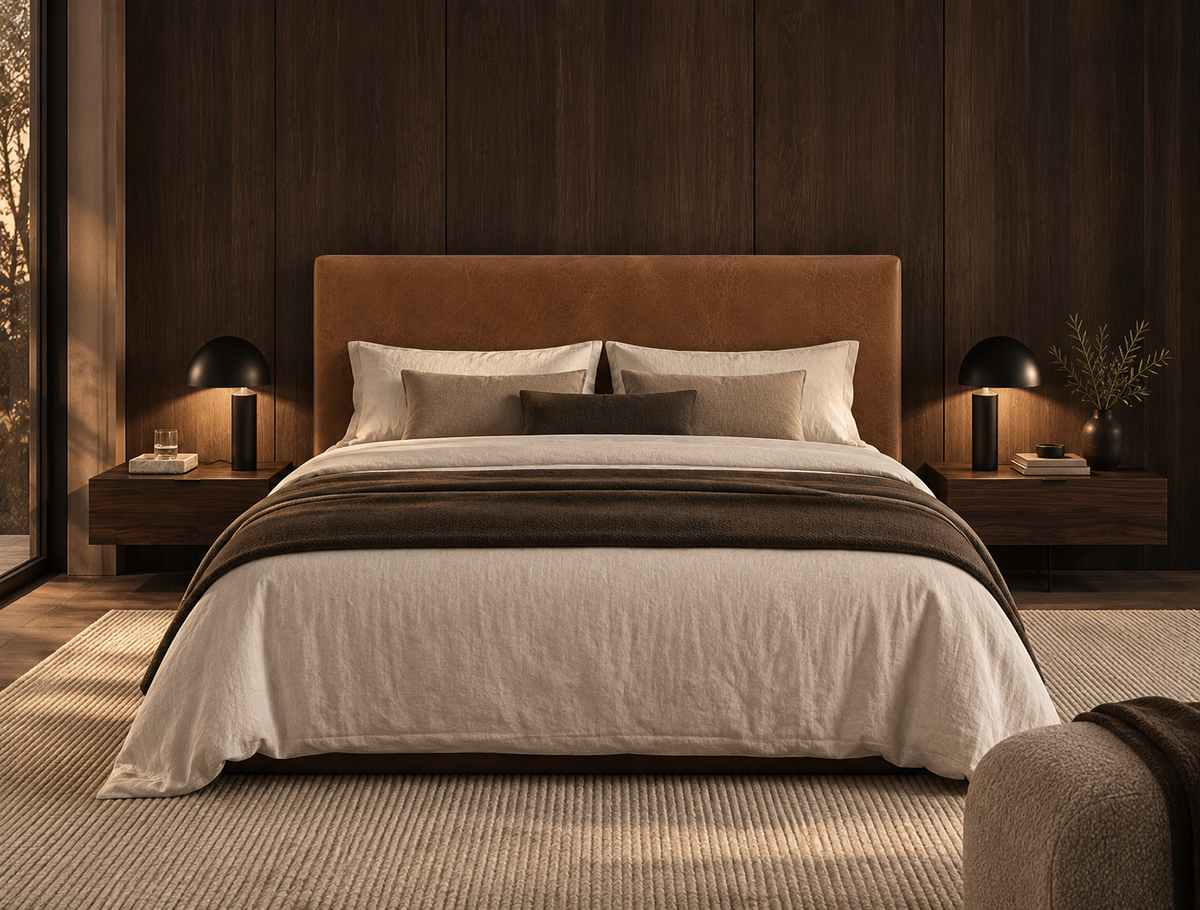 Classic Leather Upholstered Bedhead