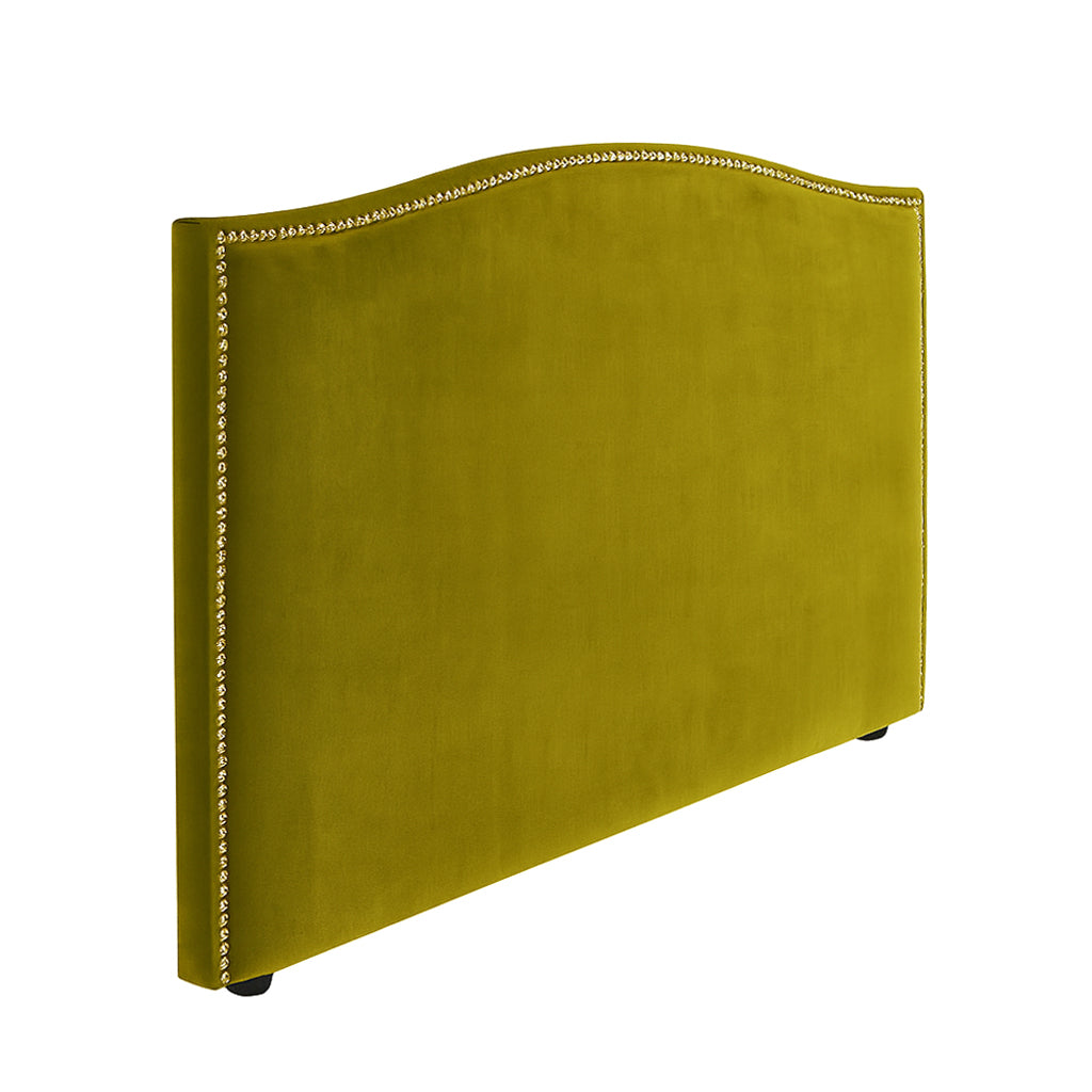 Gold Stud Velvet Upholstered Bedhead