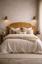 Velvet Hobart Piped Upholstered Bedhead