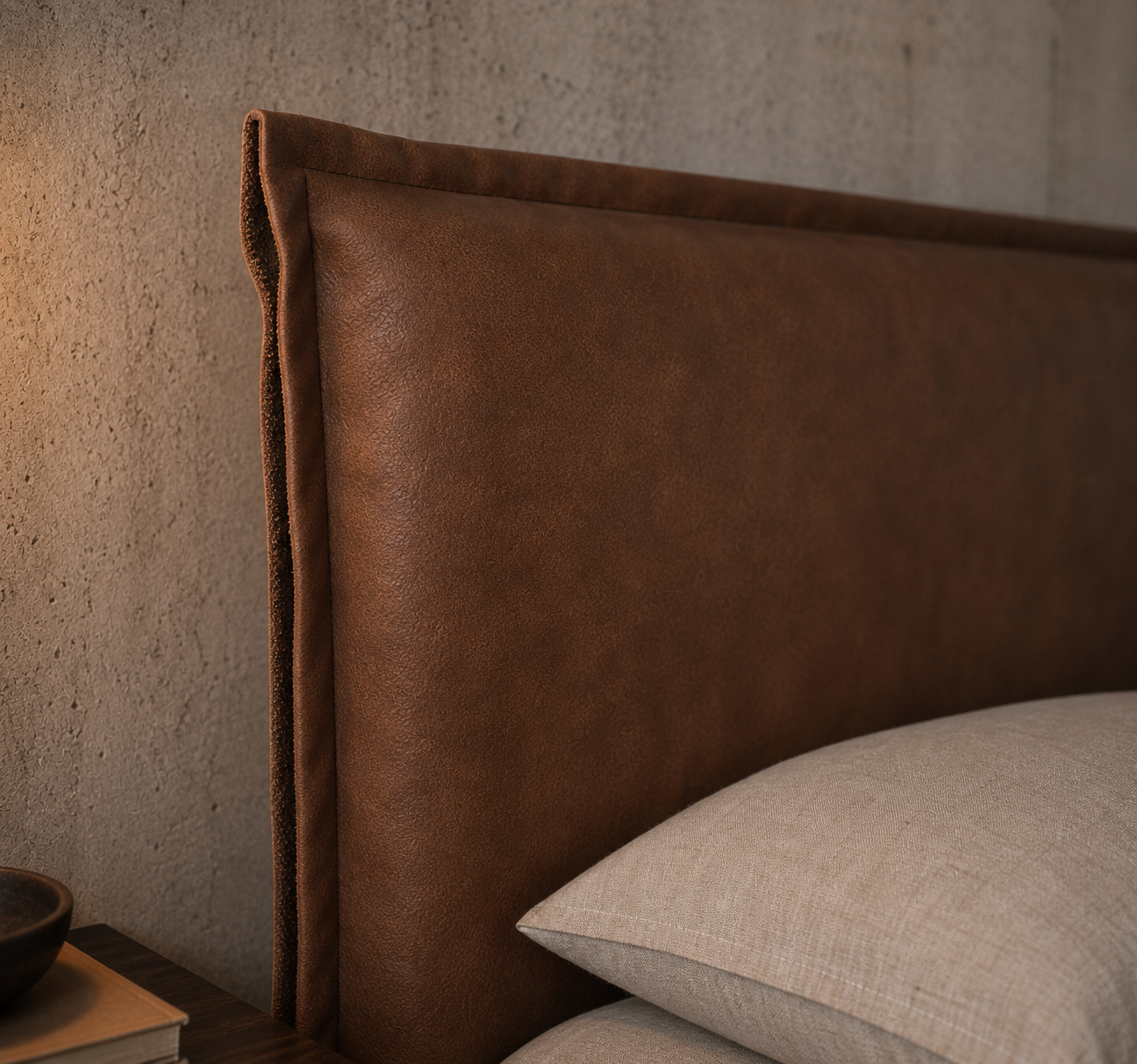 Homestead Leather Slipcover Bedhead