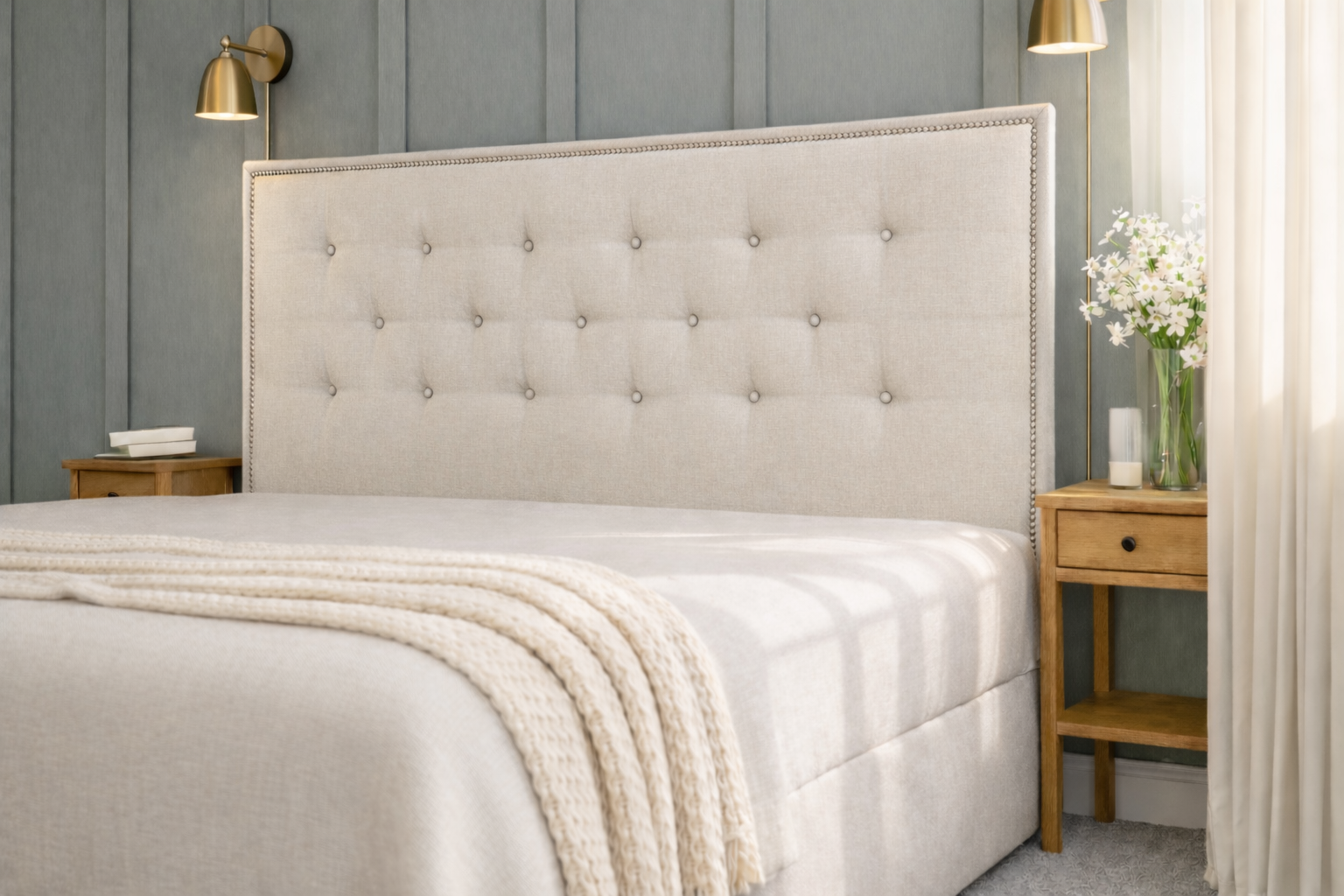 Jasper Linen Upholstered Bedhead
