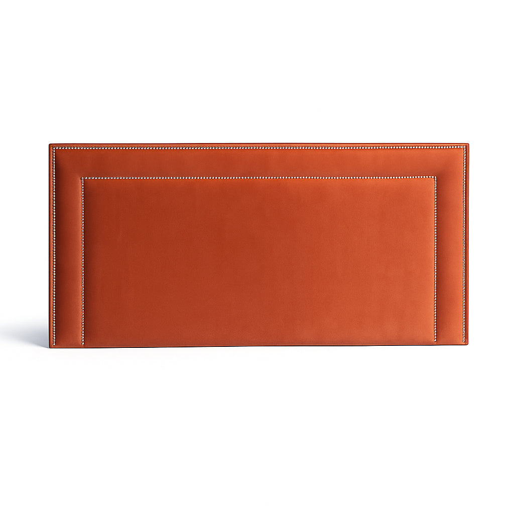 Velvet rust Studded Upholstered Bedhead