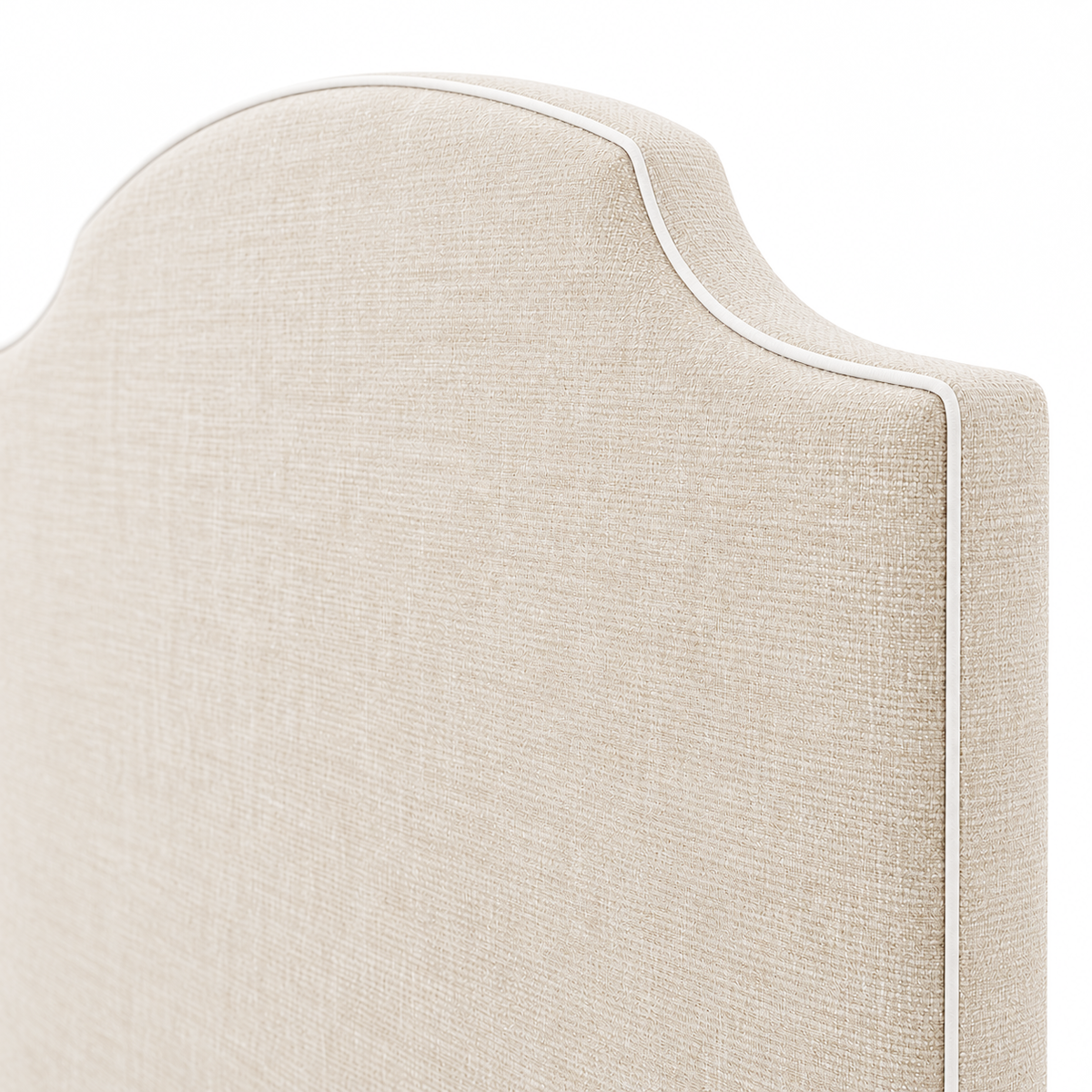Hobart Piped Linen Upholstered Bedhead