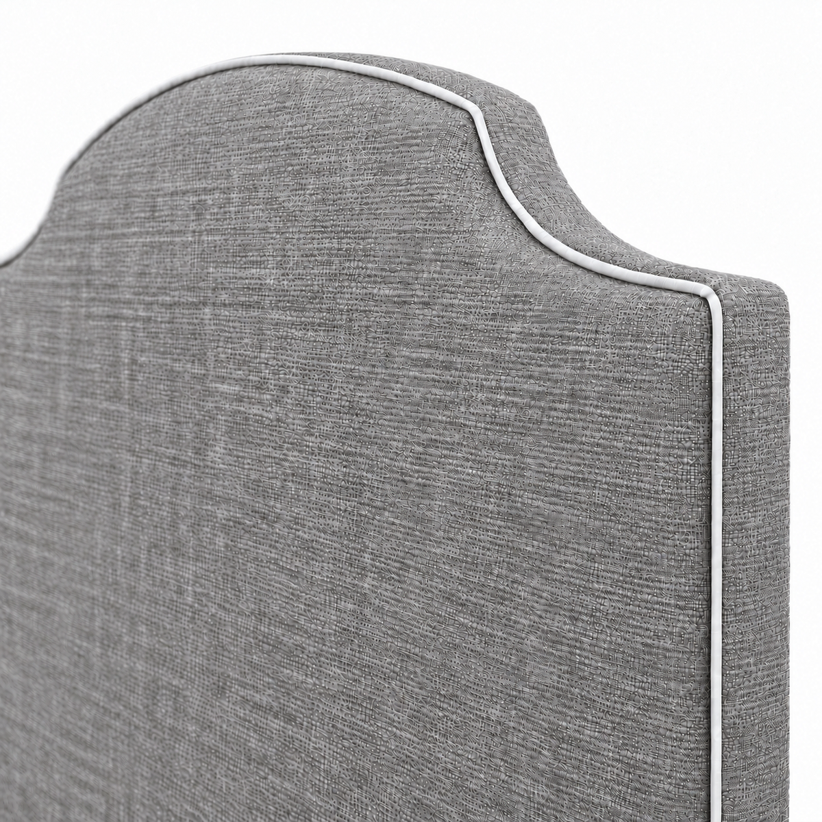Hobart Piped Linen Upholstered Bedhead