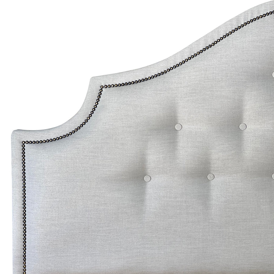 Gray Lucciola Linen Upholstered Bedhead