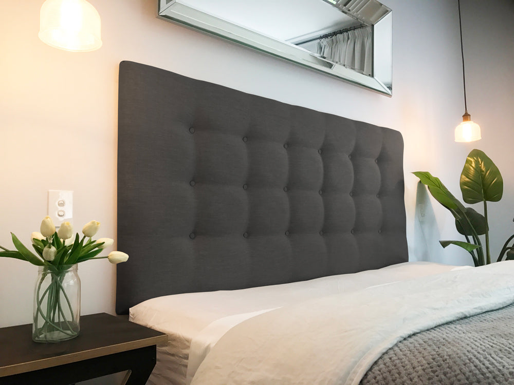 Mason ebony Linen Upholstered Bedhead