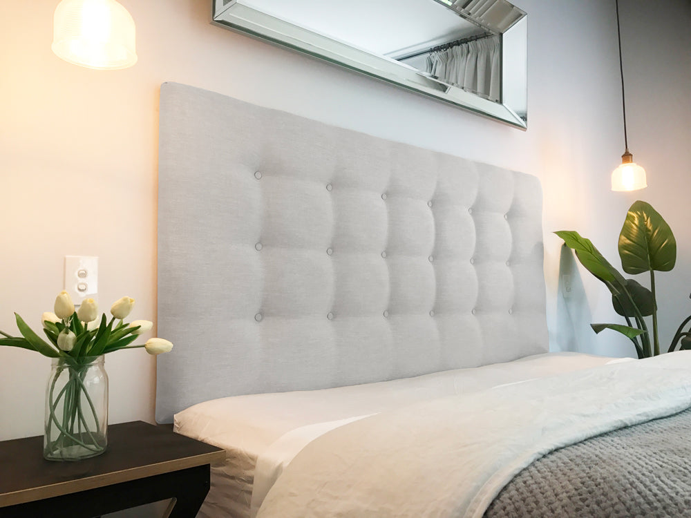 Mason Linen Frost Upholstered Bedhead