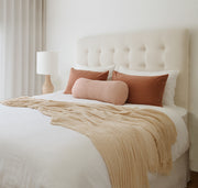 Boucle Buttoned Upholstered Bedhead