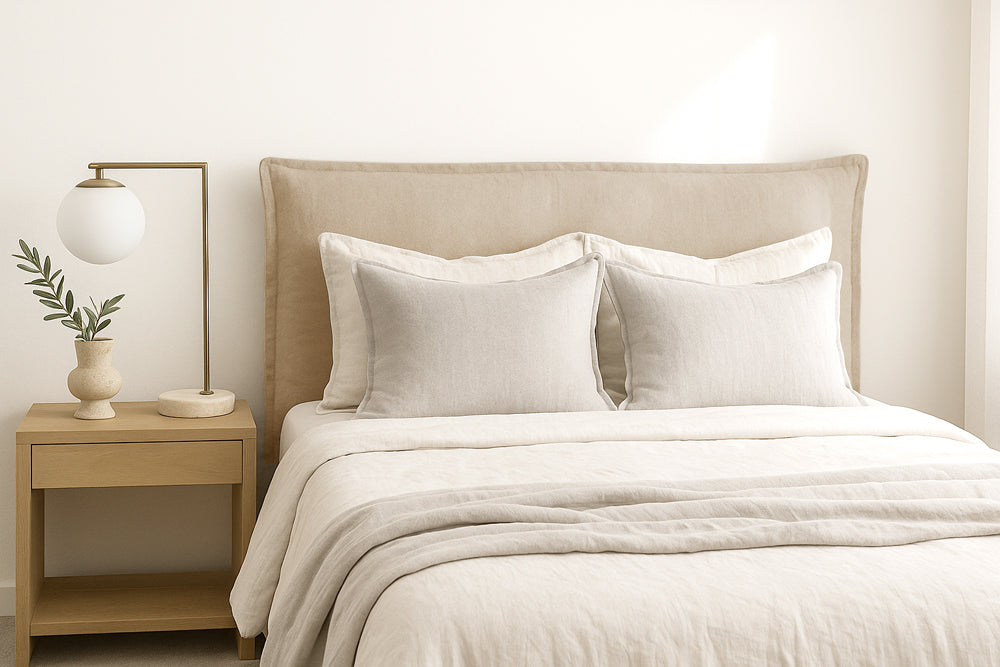 Washable Linen French Seam Slipcover Bedhead