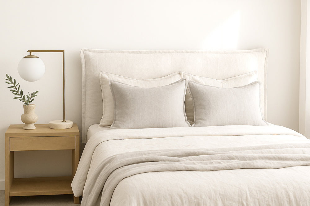 Washable Linen French Seam Slipcover Bedhead