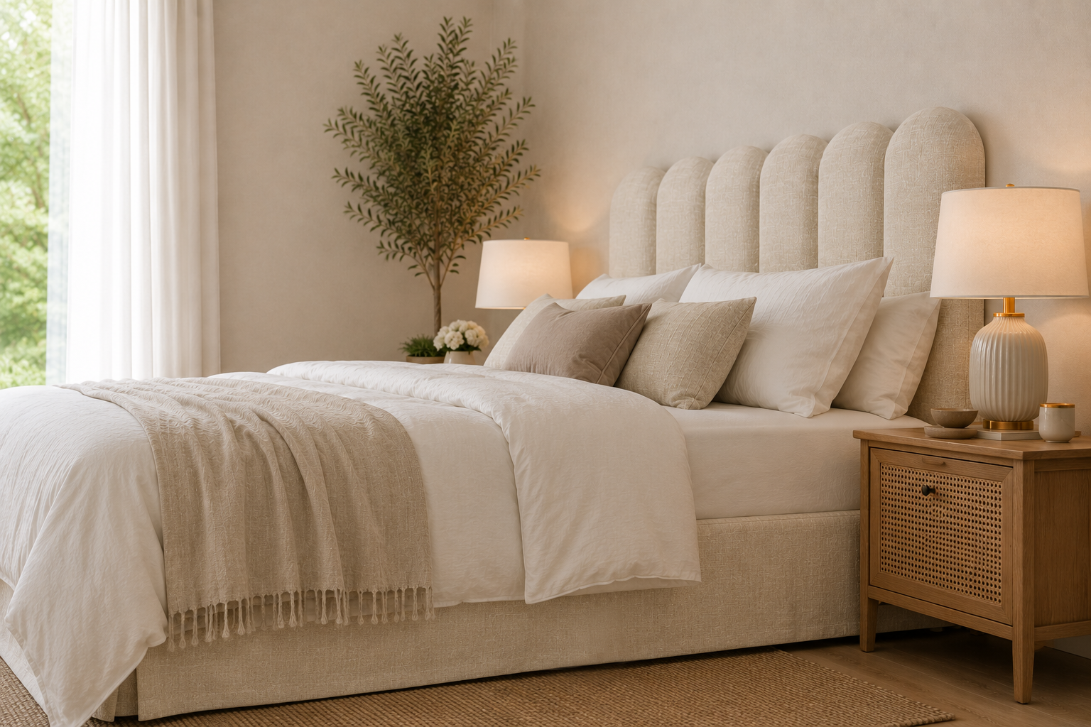 Oscar Linen Upholstered Bedhead