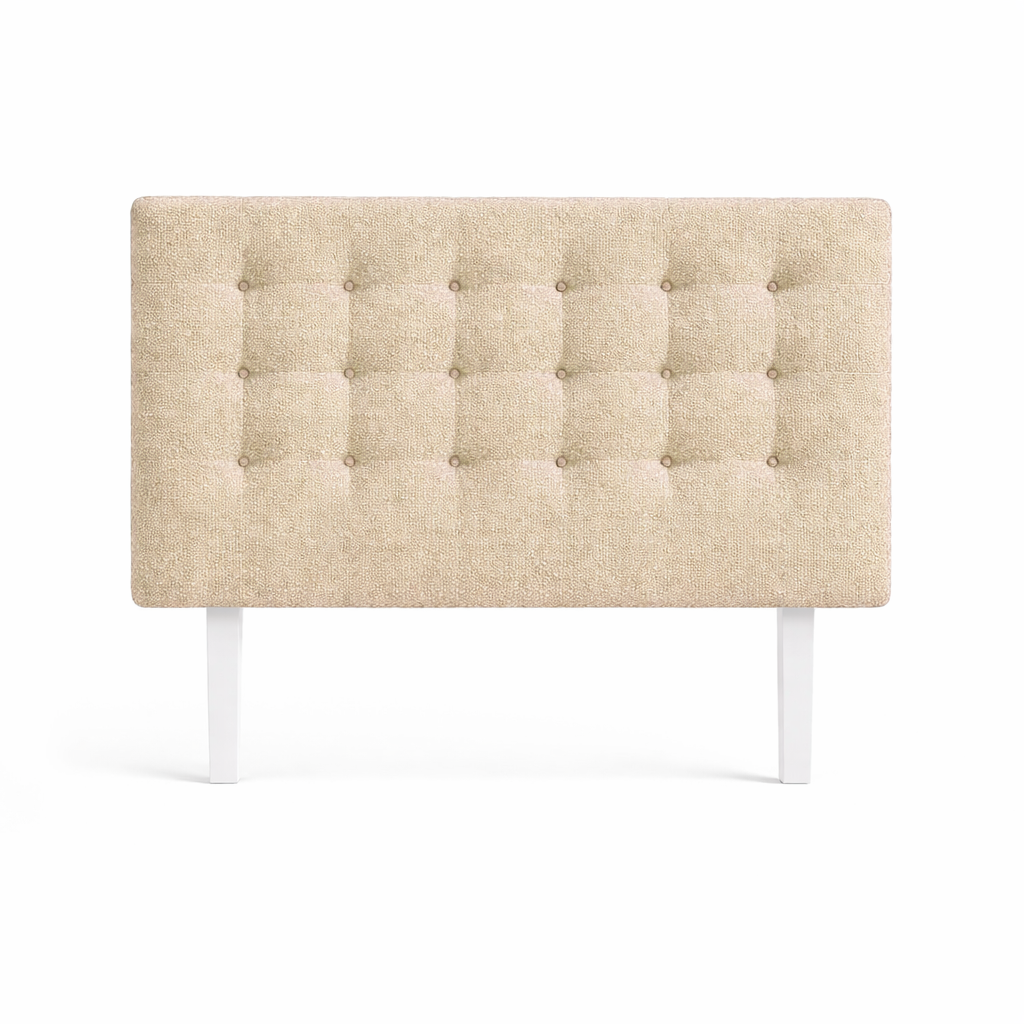 Boucle Buttoned Upholstered Bedhead
