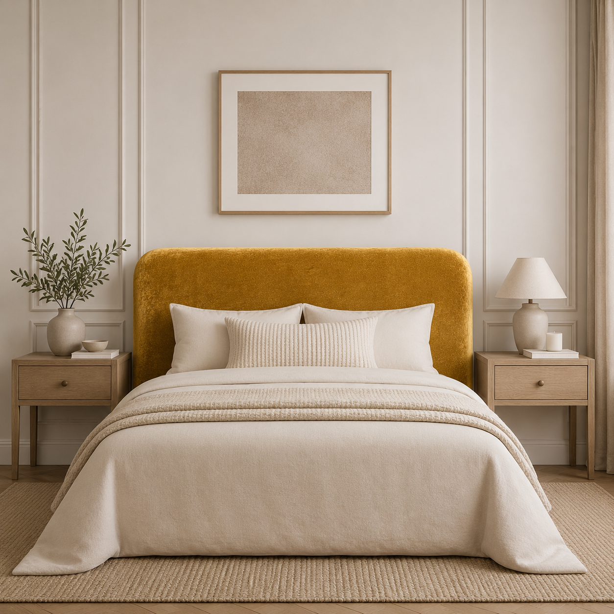 Orrison Velvet Upholstered Bedhead