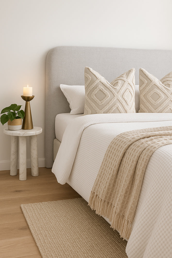 Orrison Linen Upholstered Bedhead Snow