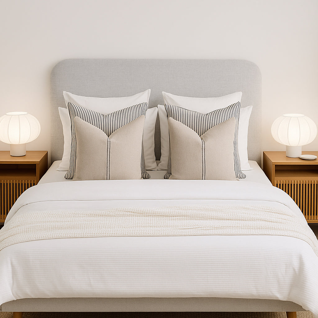 Orrison Linen Upholstered Bedhead Snow
