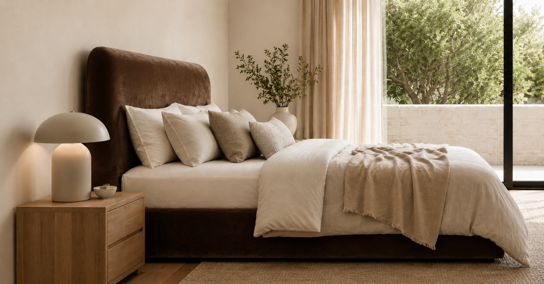 Orrison Velvet Upholstered Bedhead