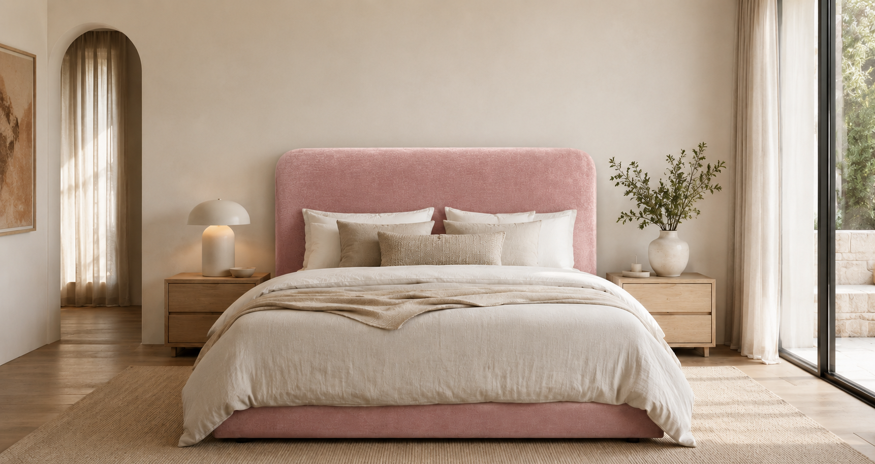 Orrison Velvet Upholstered Bedhead